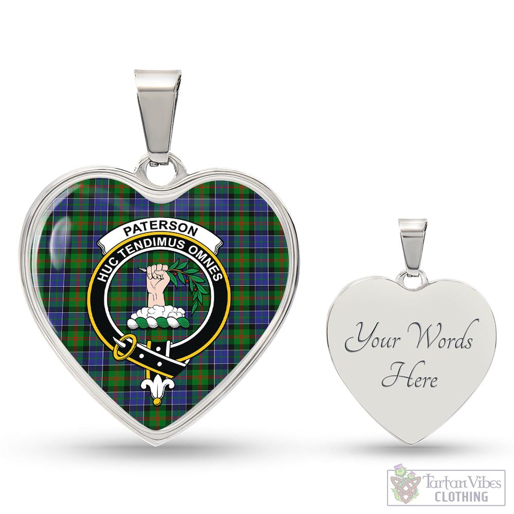 Tartan Vibes Clothing Paterson Tartan Heart Necklace with Family Crest