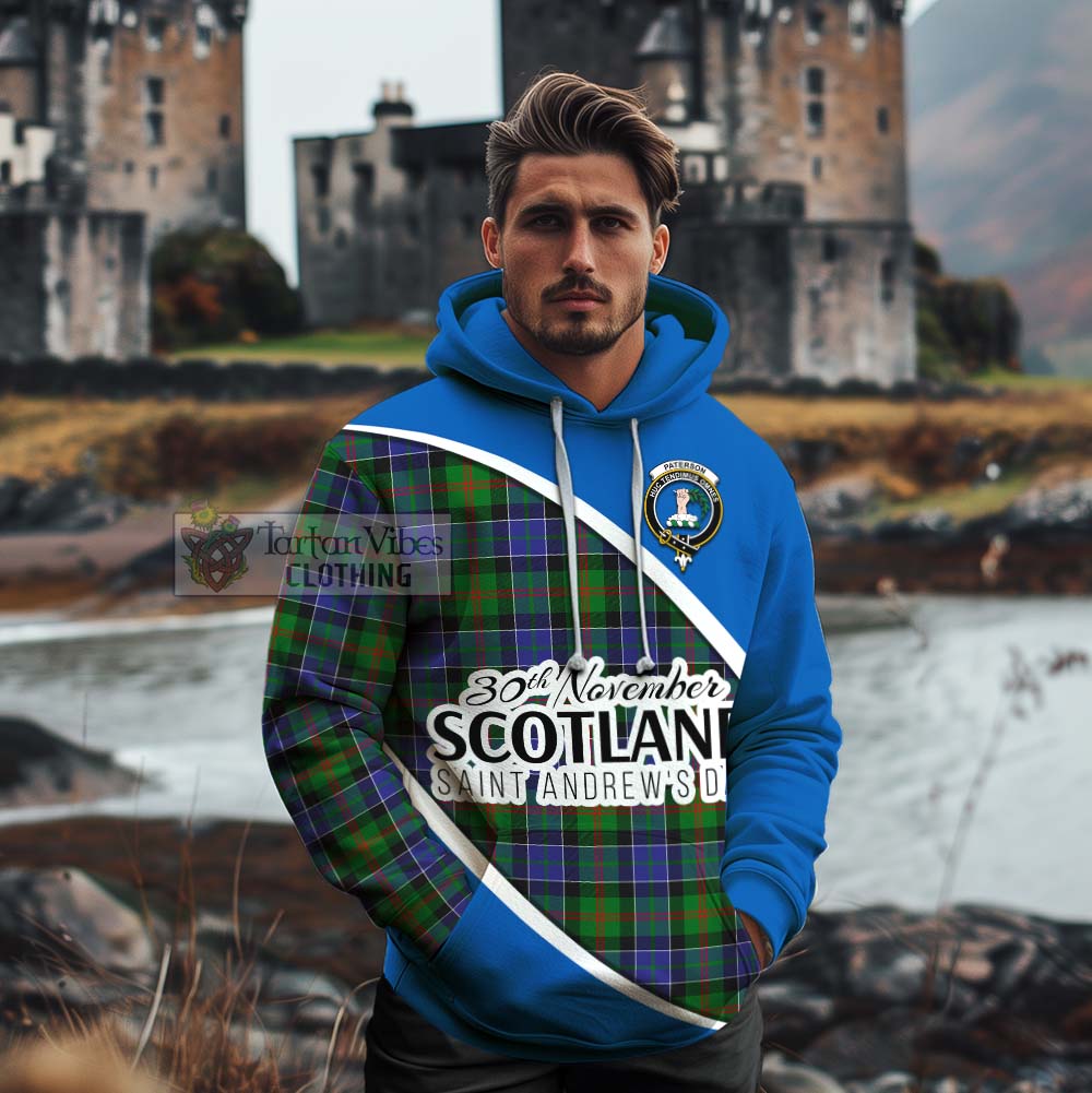 Tartan Vibes Clothing Paterson Family Crest Tartan Cotton Hoodie Celebrate Saint Andrew's Day in Style