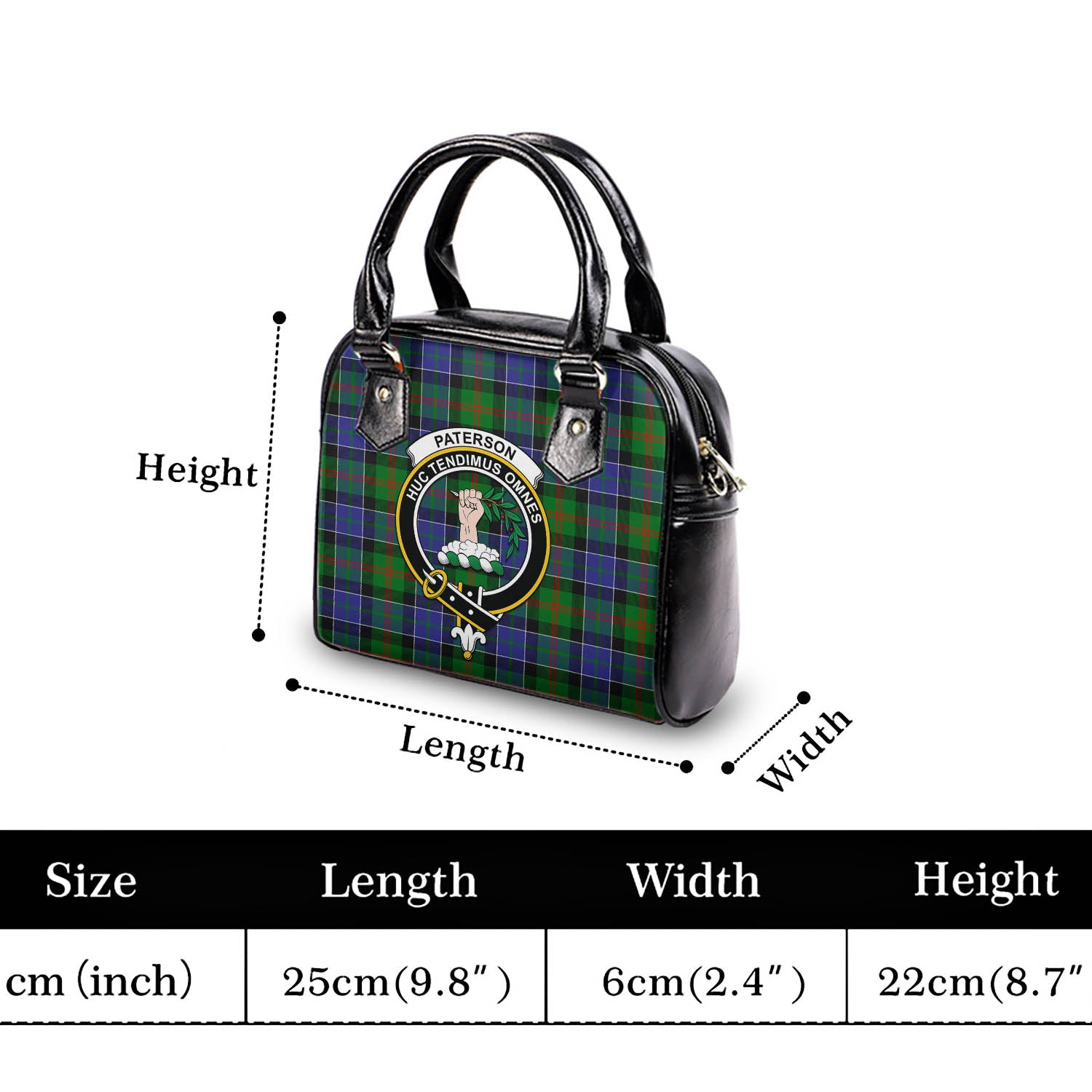 Paterson Tartan Shoulder Handbags with Family Crest - Tartanvibesclothing