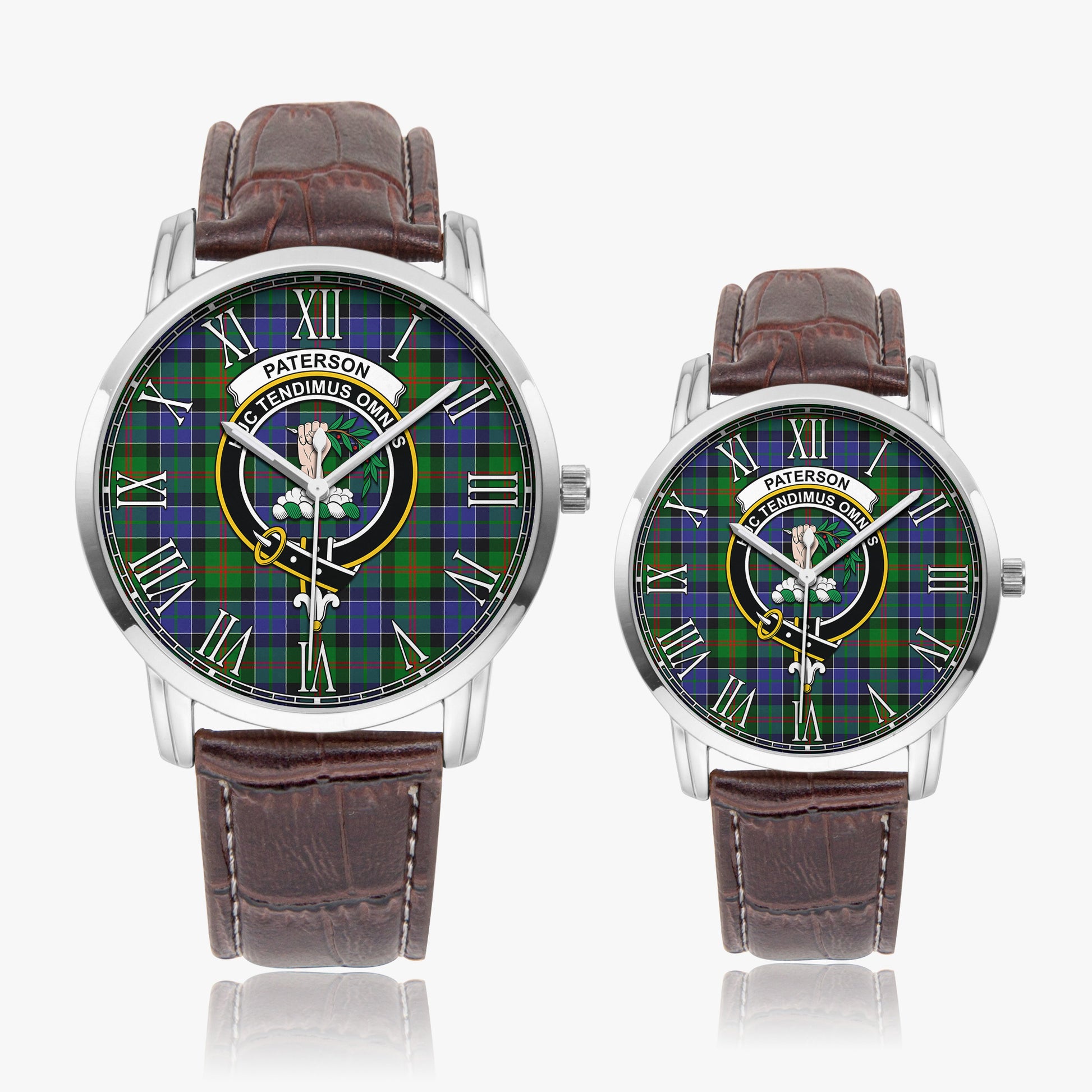 Paterson Tartan Family Crest Leather Strap Quartz Watch - Tartanvibesclothing