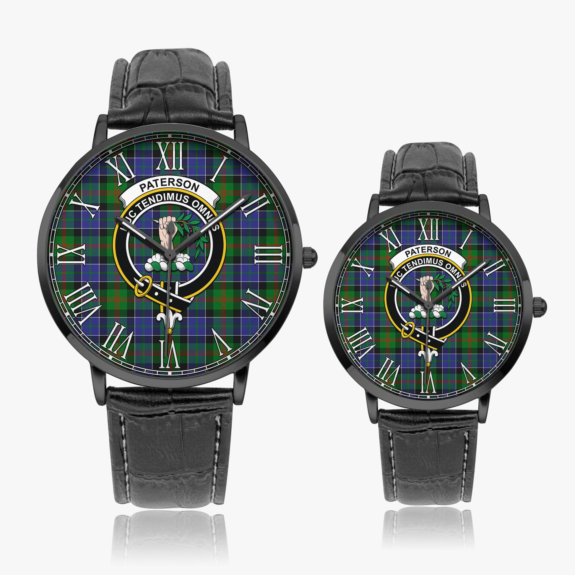 Paterson Tartan Family Crest Leather Strap Quartz Watch - Tartanvibesclothing