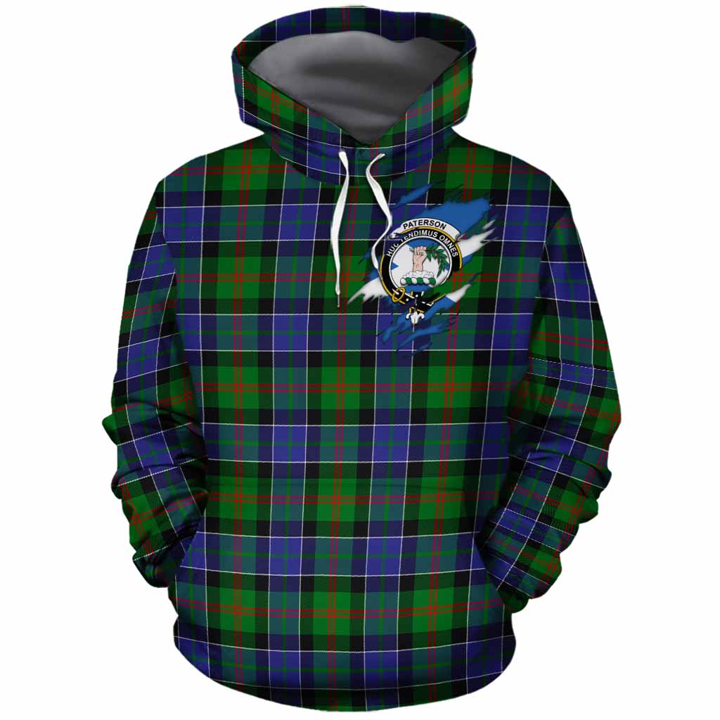 Paterson Clan Crest In Me Tartan Cotton Hoodie Scotland Flag Style