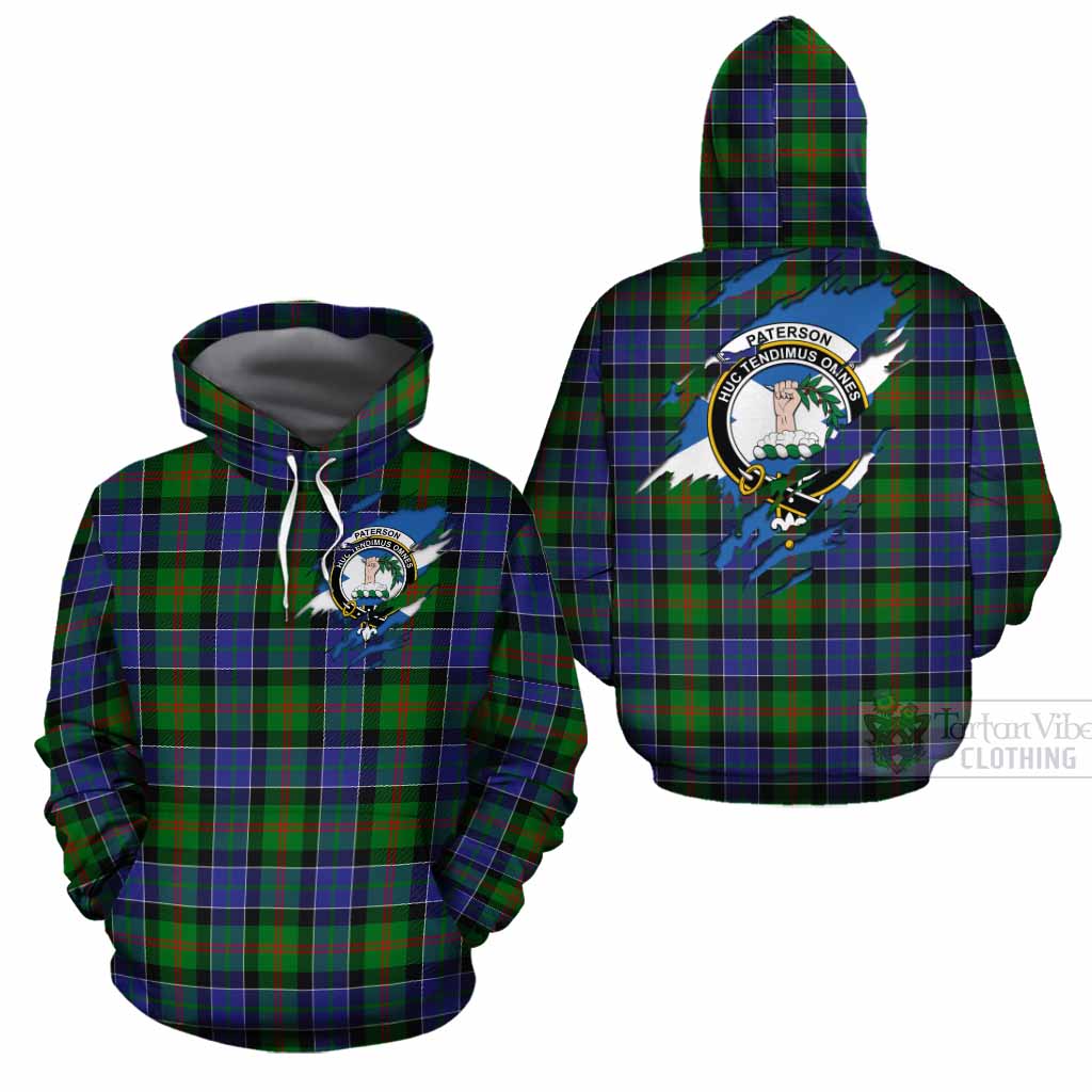 Paterson Clan Crest In Me Tartan Cotton Hoodie Scotland Flag Style