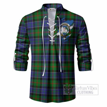 Paterson Clan Crest In Me Tartan Ghillie Shirt Scotland Flag Style
