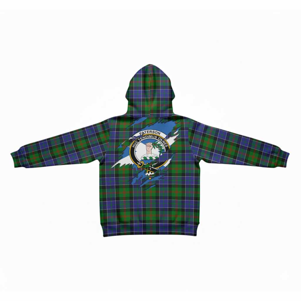 Paterson Clan Crest In Me Tartan Kid Hoodie Scotland Flag Style