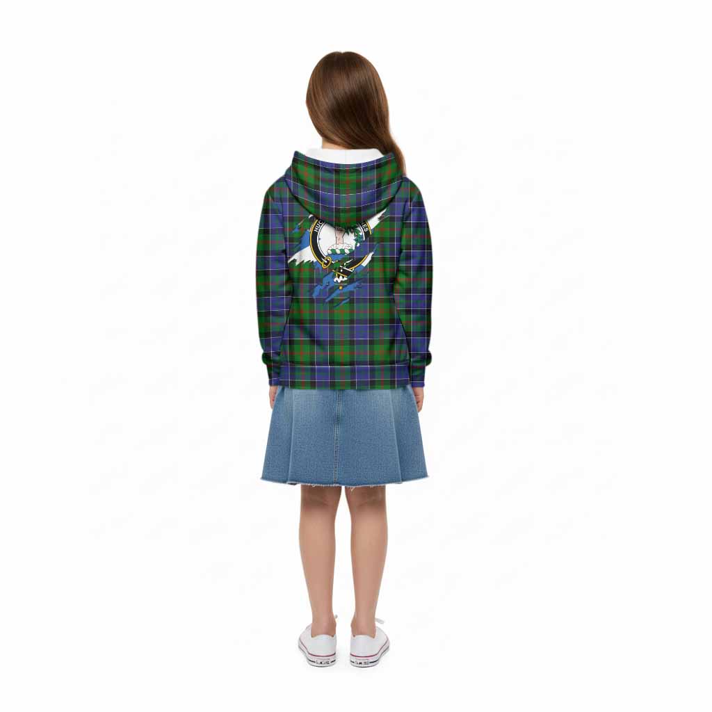 Paterson Clan Crest In Me Tartan Kid Hoodie Scotland Flag Style