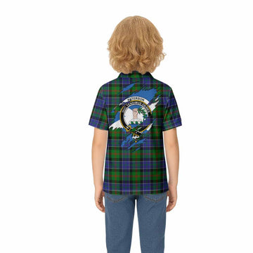 Paterson Clan Crest In Me Tartan Kid Polo Shirt Scotland Flag Style