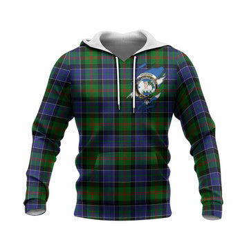 Paterson Clan Crest In Me Tartan Knitted Hoodie Scotland Flag Style