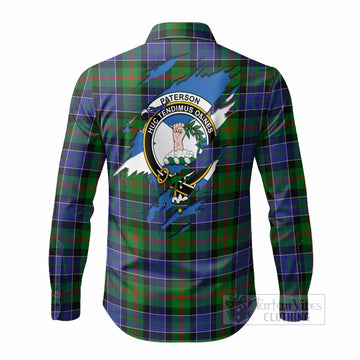Paterson Clan Crest In Me Tartan Long Sleeve Button Shirts Scotland Flag Style