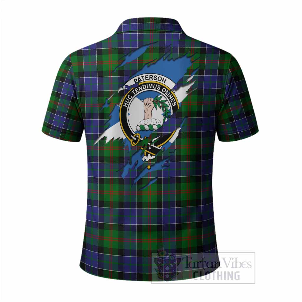 Paterson Clan Crest In Me Tartan Polo Shirt Scotland Flag Style
