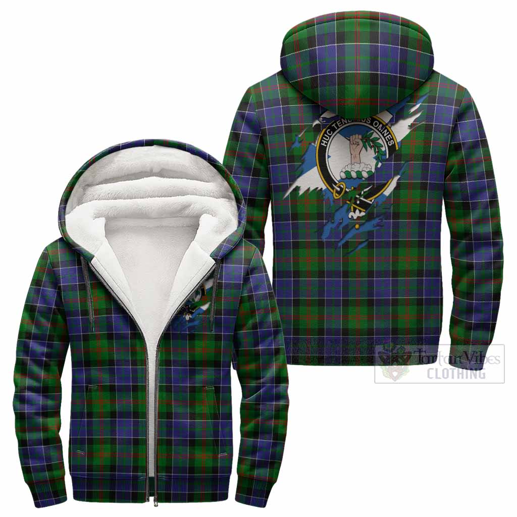 Paterson Clan Crest In Me Tartan Sherpa Hoodie Scotland Flag Style
