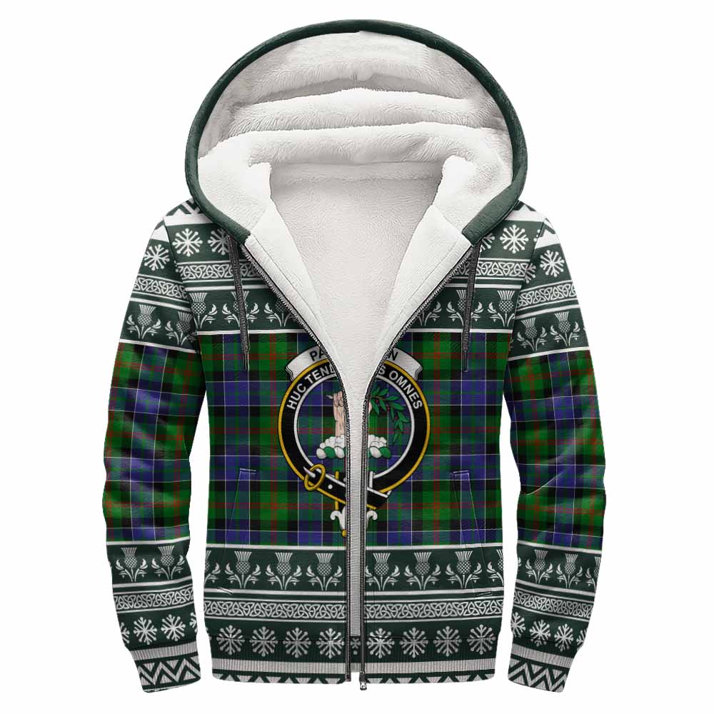 Paterson Clan Tartan Christmas Fleece Hoodie with Family Crest - Tartan Vibes Clothing