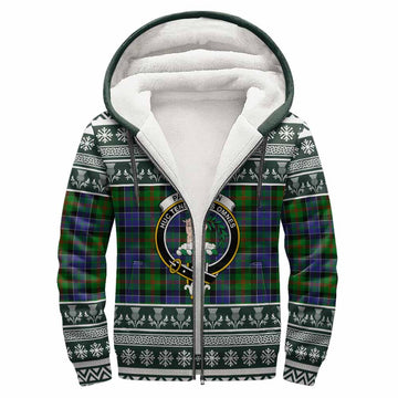 Paterson Clan Tartan Christmas Fleece Hoodie with Family Crest