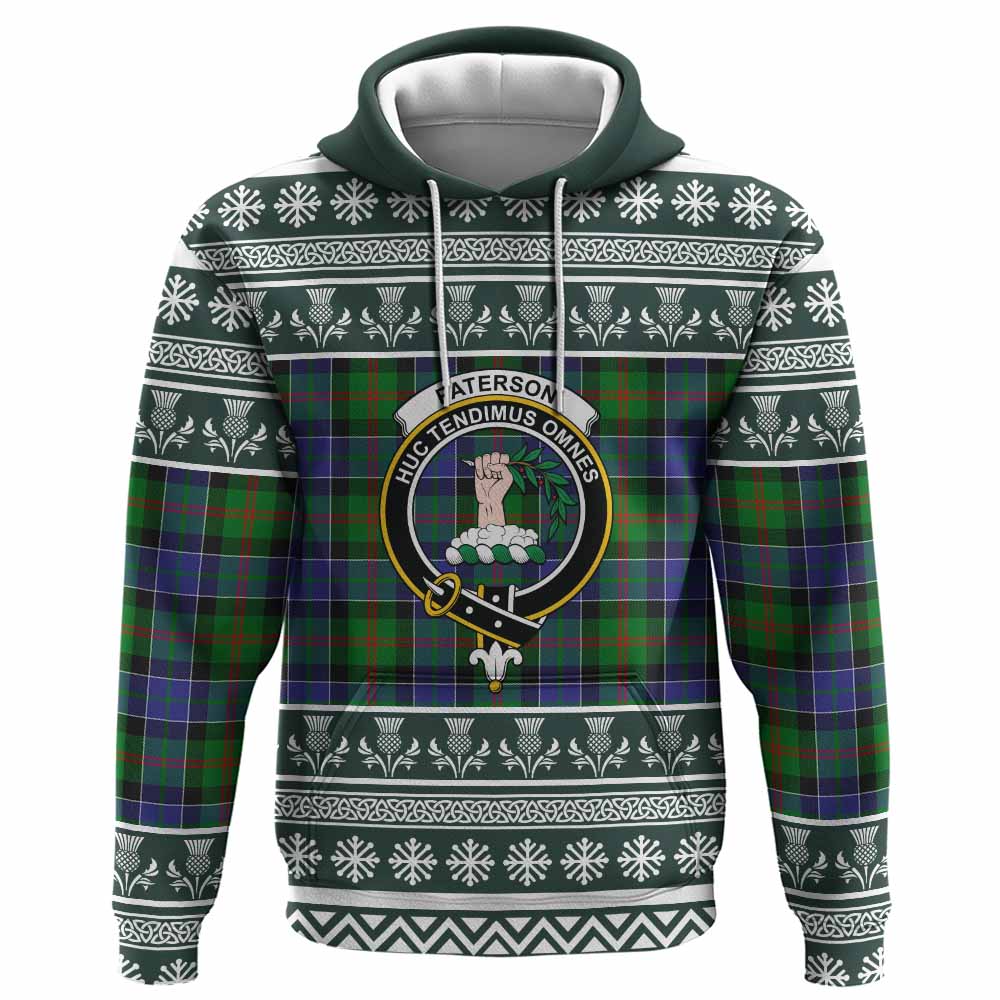 Paterson Clan Tartan Christmas Hoodie with Family Crest - Tartan Vibes Clothing