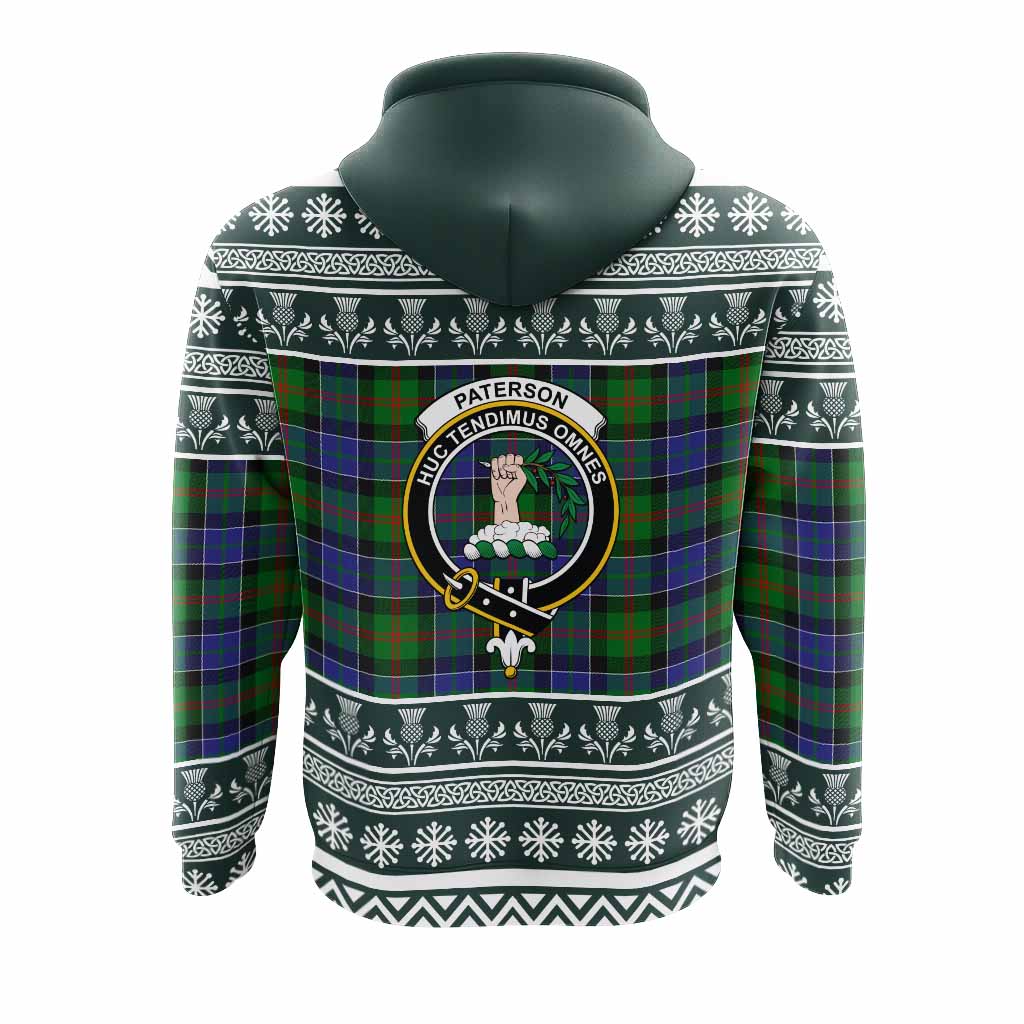 Paterson Clan Tartan Christmas Hoodie with Family Crest - Tartan Vibes Clothing