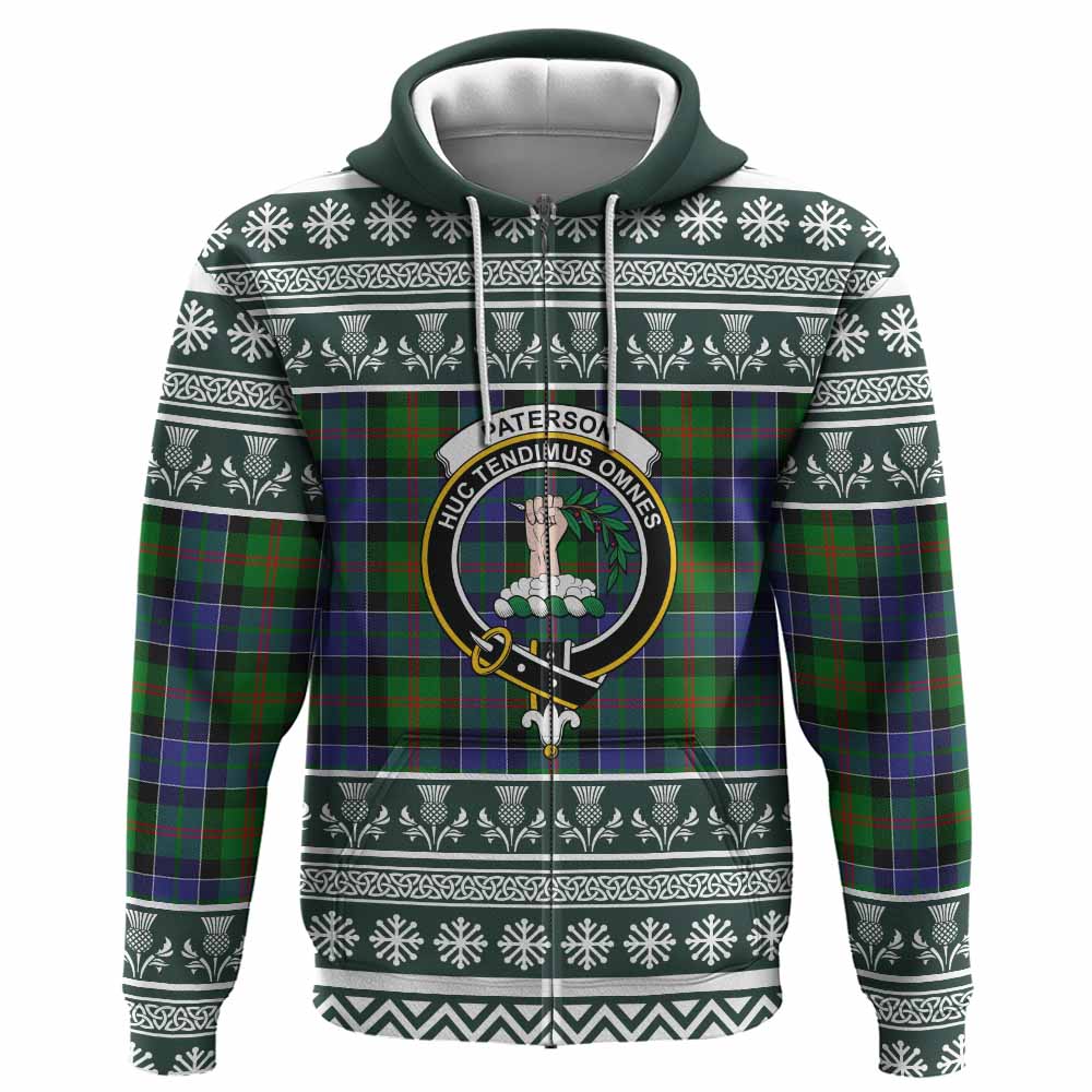 Paterson Clan Tartan Christmas Hoodie with Family Crest - Tartan Vibes Clothing