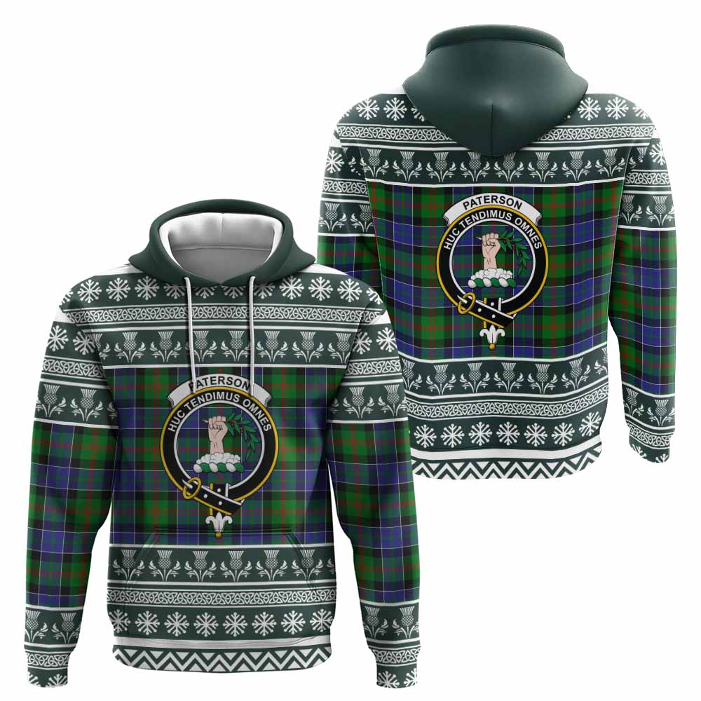 Paterson Clan Tartan Christmas Hoodie with Family Crest - Tartan Vibes Clothing