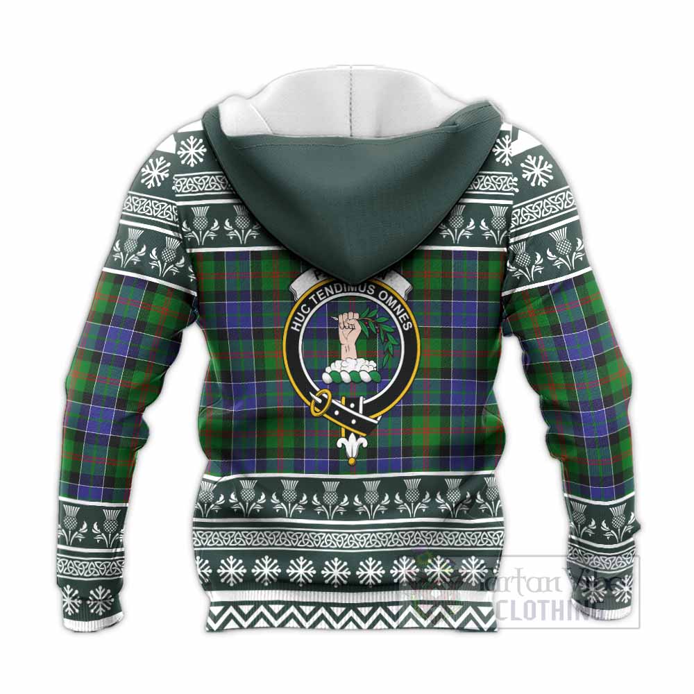 Paterson Clan Tartan Christmas Knitted Hoodie with Family Crest - Tartan Vibes Clothing
