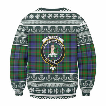Paterson Clan Tartan Christmas Sweatshirt with Family Crest