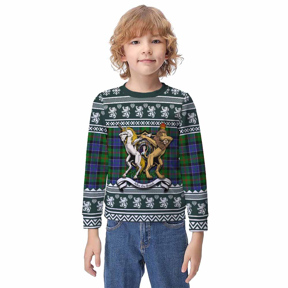 Paterson Clan Tartan Crest Christmas Kid Ugly Sweatshirt Coat of Arms Funny Style - Tartan Vibes Clothing