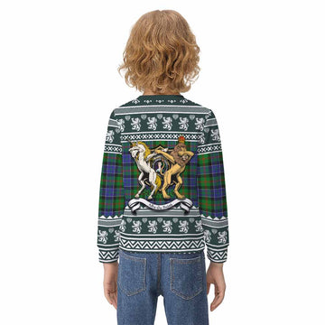 Paterson Clan Tartan Crest Christmas Kid Ugly Sweatshirt Coat of Arms Funny Style
