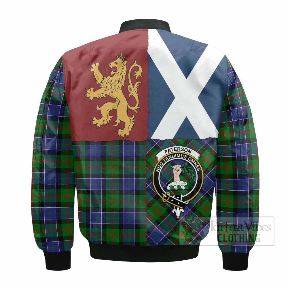 Paterson Crest Tartan Bomber Jacket with Lion Rampant Saltire Style
