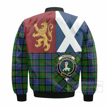 Paterson Crest Tartan Bomber Jacket with Lion Rampant Saltire Style