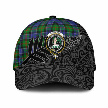 Paterson Crest Tartan Classic Cap with New Zealand Silver Fern Half Style