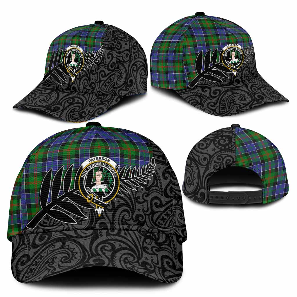 Paterson Crest Tartan Classic Cap with New Zealand Silver Fern Half Style