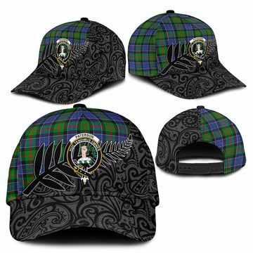Paterson Crest Tartan Classic Cap with New Zealand Silver Fern Half Style