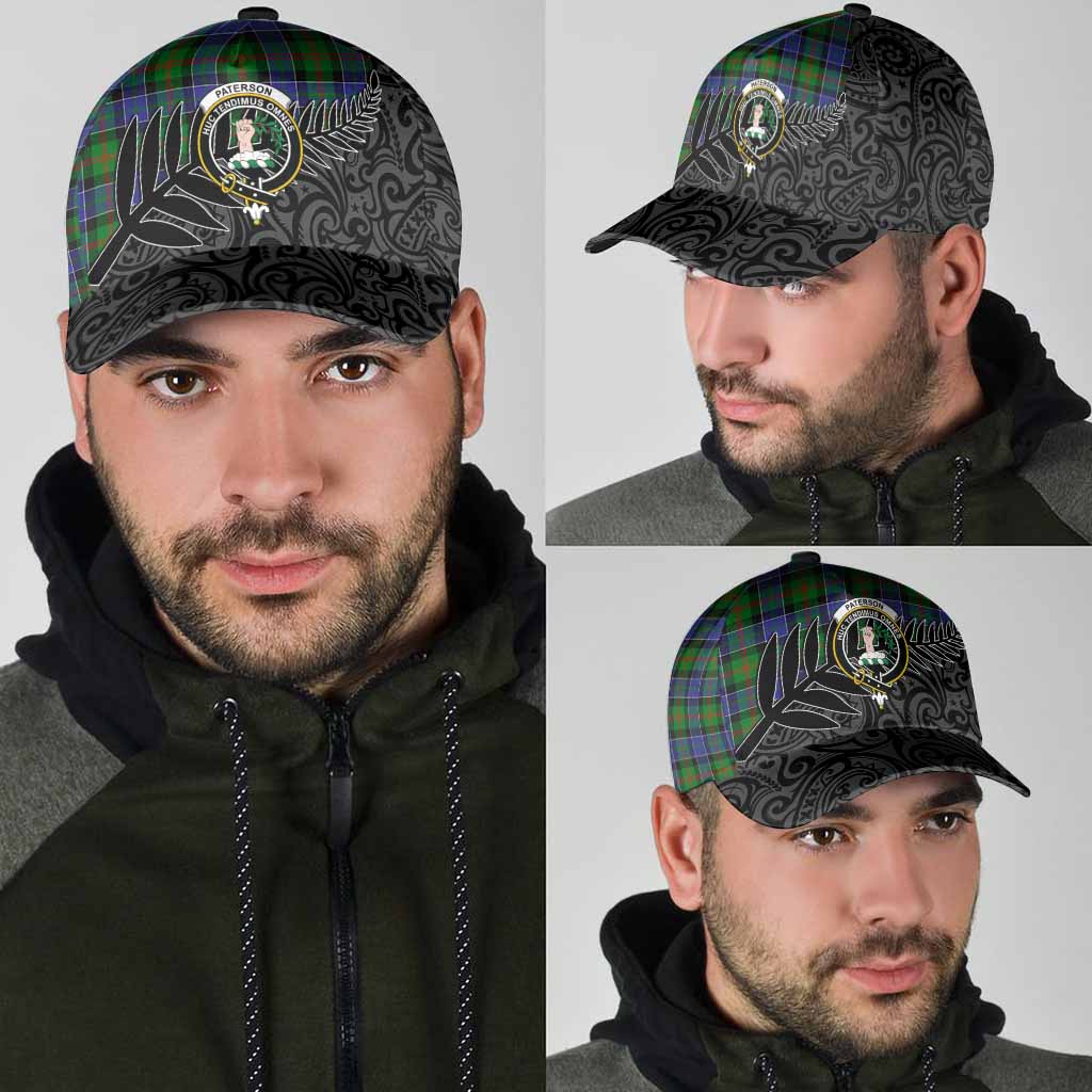 Paterson Crest Tartan Classic Cap with New Zealand Silver Fern Half Style