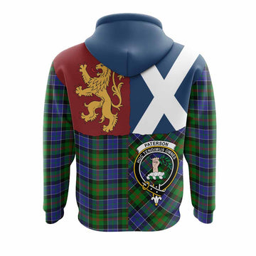 Paterson Crest Tartan Hoodie with Lion Rampant Saltire Style