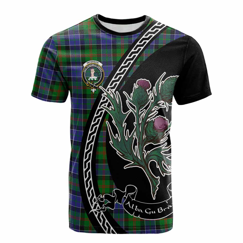 Paterson Family Crest Tartan Cotton T-shirt Alba Thistle Inspired - Tartan Vibes Clothing