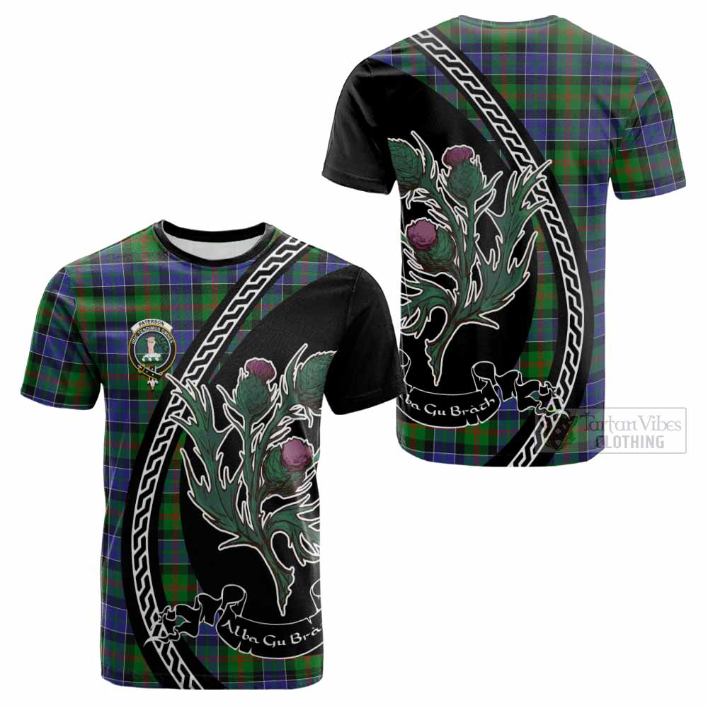 Paterson Family Crest Tartan Cotton T-shirt Alba Thistle Inspired - Tartan Vibes Clothing