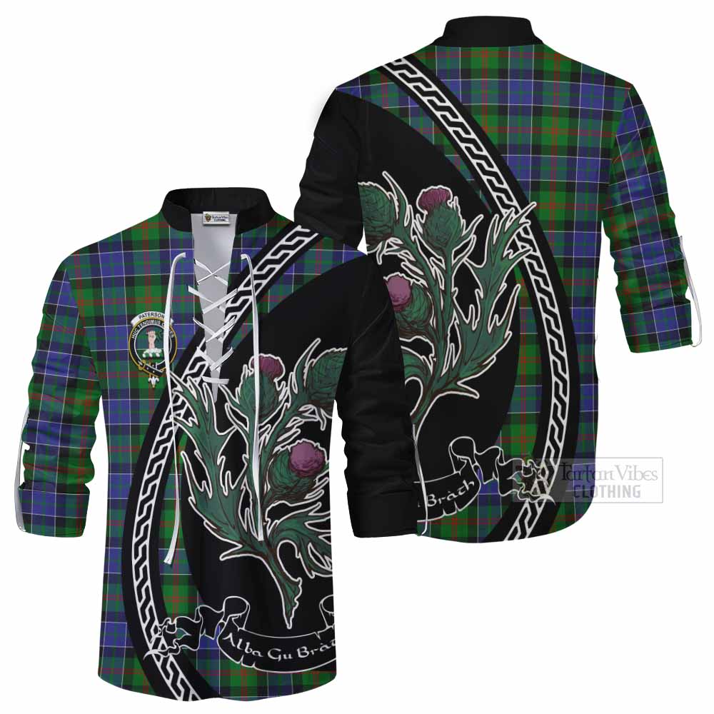 Paterson Family Crest Tartan Ghillie Shirt Alba Thistle Inspired - Tartan Vibes Clothing