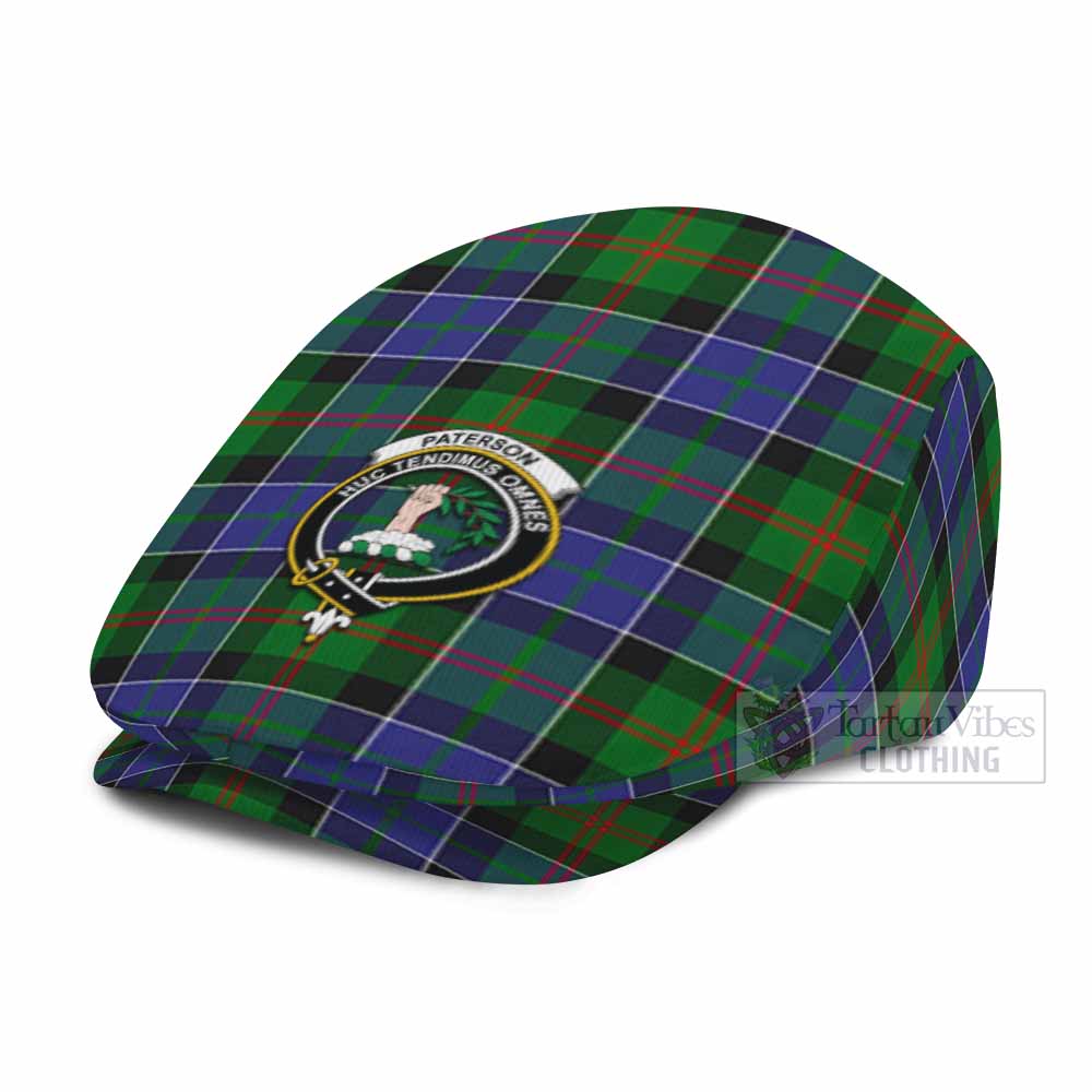 Paterson Family Crest Tartan Jeff Cap, Tartan Flat Cap