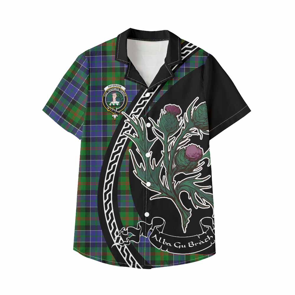 Paterson Family Crest Tartan Kid Hawaiian Shirt Alba Thistle Inspired - Tartan Vibes Clothing