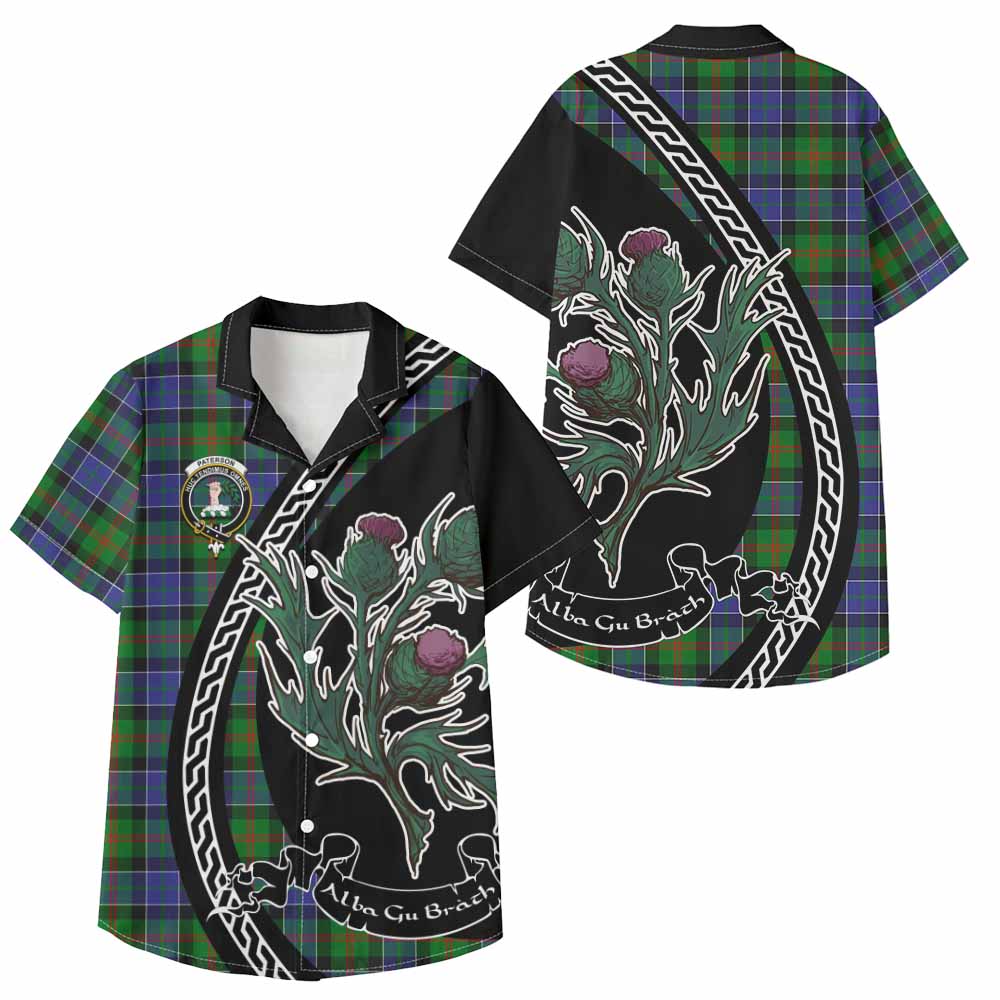 Paterson Family Crest Tartan Kid Hawaiian Shirt Alba Thistle Inspired - Tartan Vibes Clothing