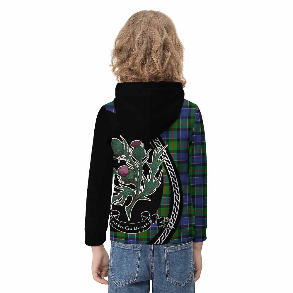 Paterson Family Crest Tartan Kid Hoodie Alba Thistle Inspired - Tartan Vibes Clothing
