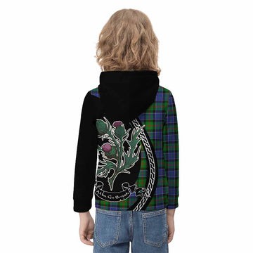 Paterson Family Crest Tartan Kid Hoodie Alba Thistle Inspired