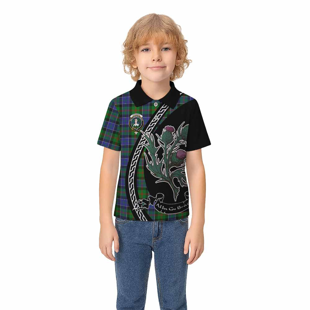 Paterson Family Crest Tartan Kid Polo Shirt Alba Thistle Inspired - Tartan Vibes Clothing