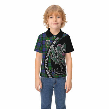 Paterson Family Crest Tartan Kid Polo Shirt Alba Thistle Inspired