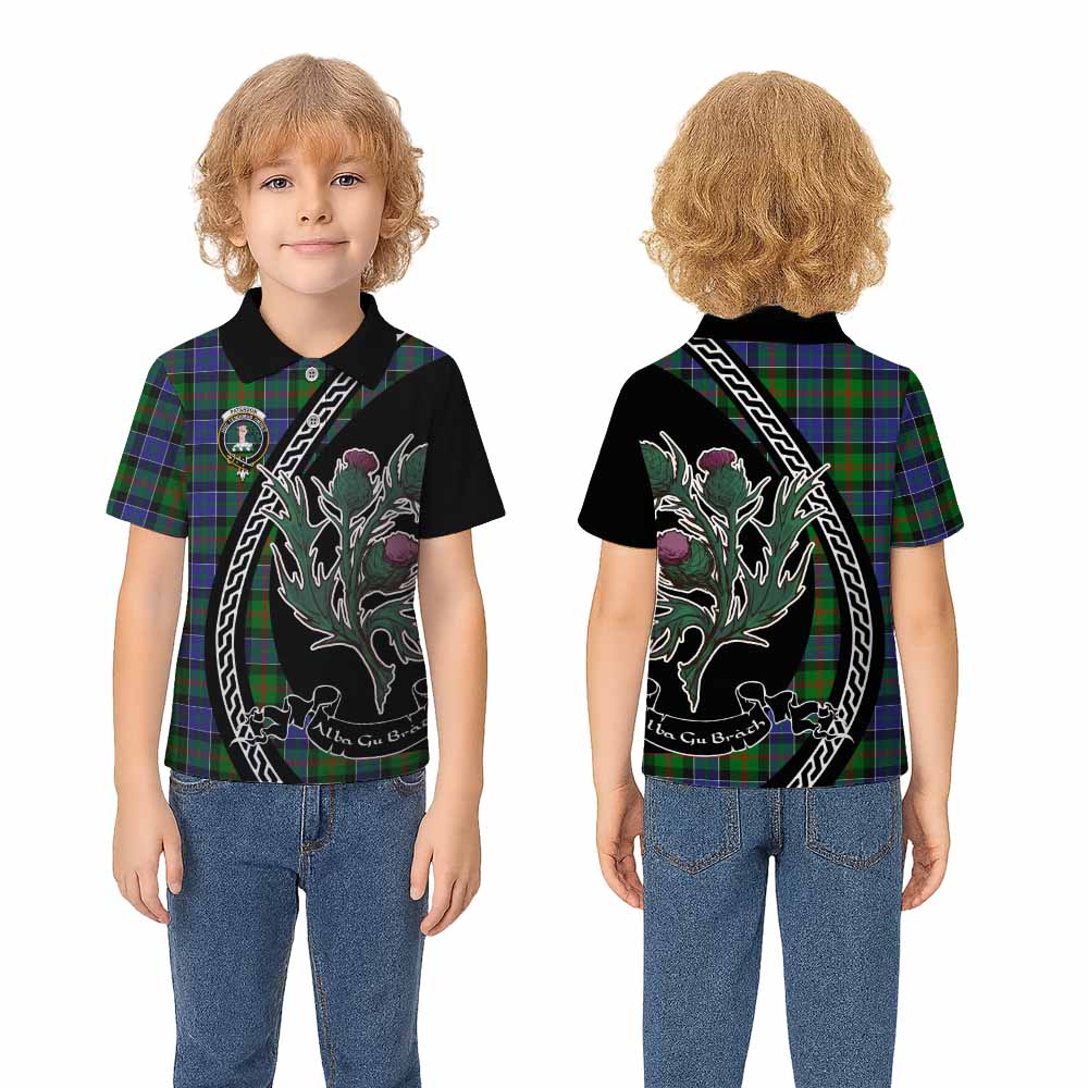 Paterson Family Crest Tartan Kid Polo Shirt Alba Thistle Inspired - Tartan Vibes Clothing