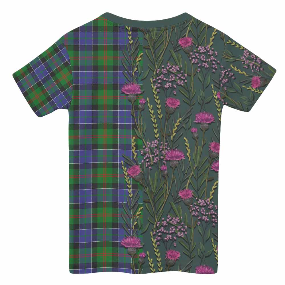 Paterson Family Crest Tartan Kid T-shirt Scottish Thistle Flower Pattern Half Style - Tartan Vibes Clothing