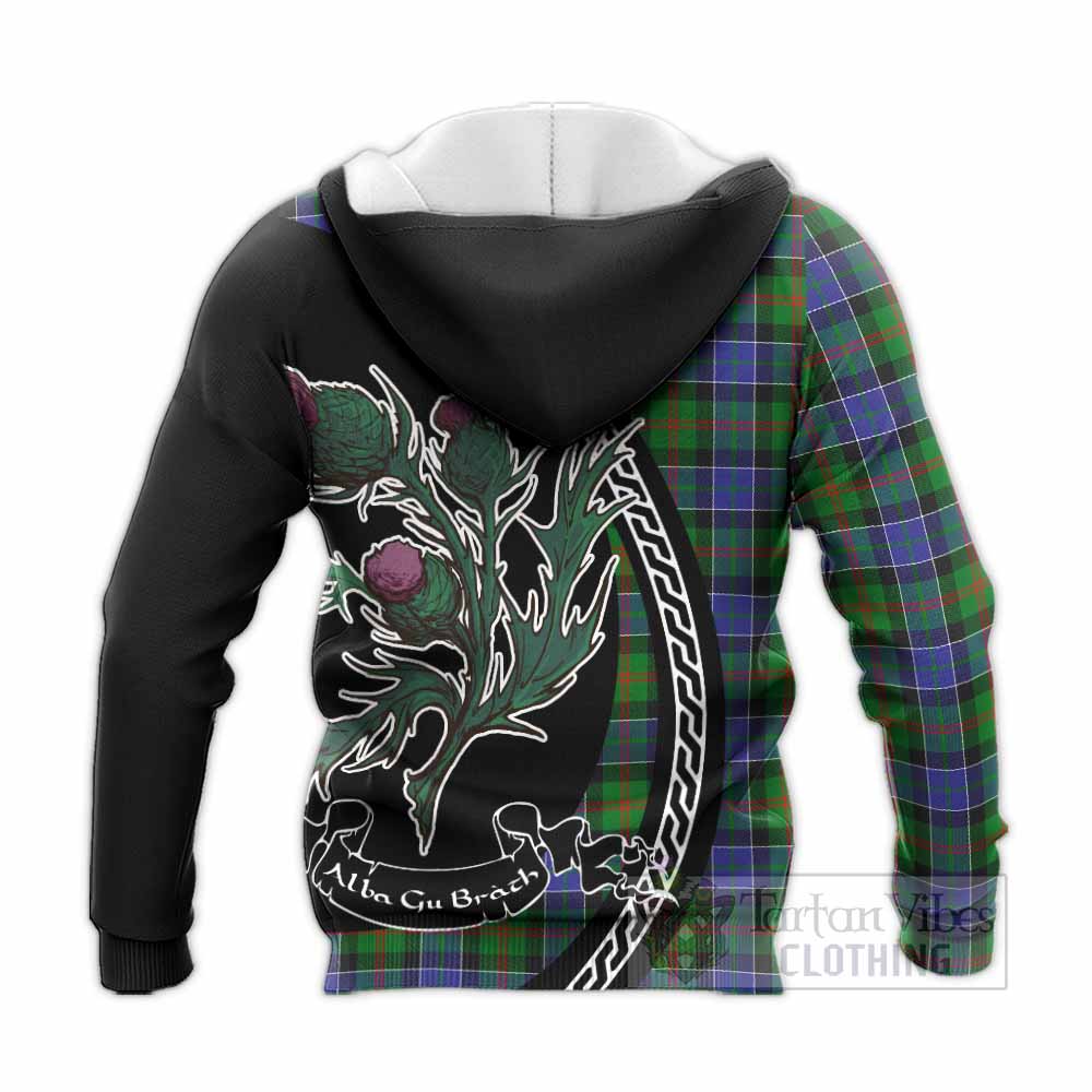 Paterson Family Crest Tartan Knitted Hoodie Alba Thistle Inspired - Tartan Vibes Clothing