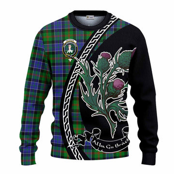 Paterson Family Crest Tartan Knitted Sweater Alba Thistle Inspired - Tartan Vibes Clothing
