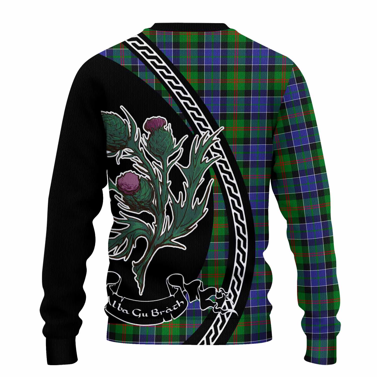Paterson Family Crest Tartan Knitted Sweater Alba Thistle Inspired - Tartan Vibes Clothing
