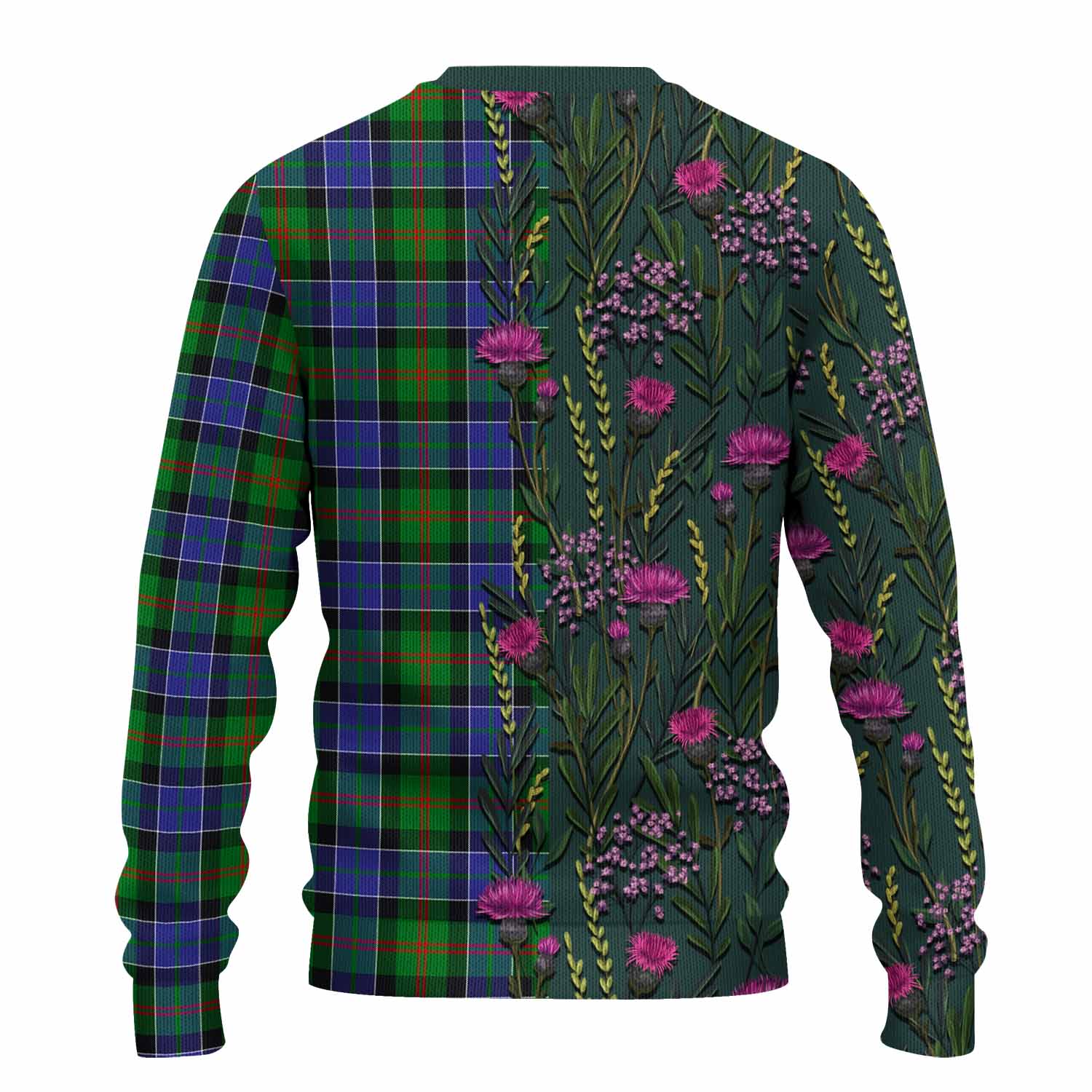 Paterson Family Crest Tartan Knitted Sweater Scottish Thistle Flower Pattern Half Style - Tartan Vibes Clothing