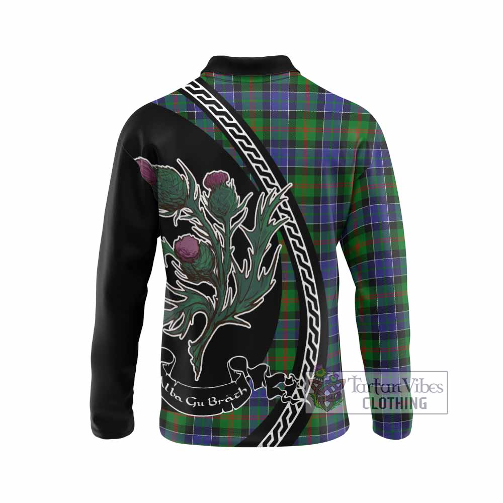 Paterson Family Crest Tartan Long Sleeve Polo Shirt Alba Thistle Inspired - Tartan Vibes Clothing
