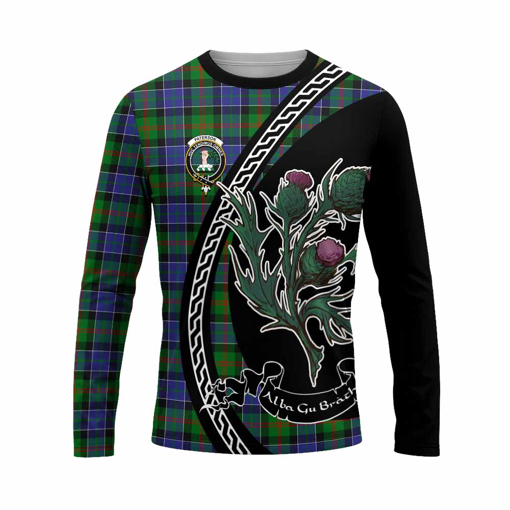 Paterson Family Crest Tartan Long Sleeve T-Shirt Alba Thistle Inspired - Tartan Vibes Clothing